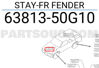 Nissan 6381350G10 STAY-FR FENDER