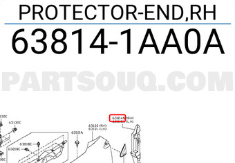 Nissan 638141AA0A PROTECTOR-END,RH