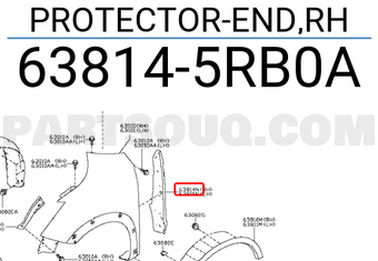 Nissan 638145RB0A PROTECTOR-END,RH