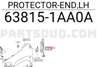 Nissan 638151AA0A PROTECTOR-END,LH