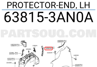 Nissan 638153AN0A PROTECTOR-END, LH