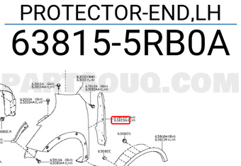 Nissan 638155RB0A PROTECTOR-END,LH