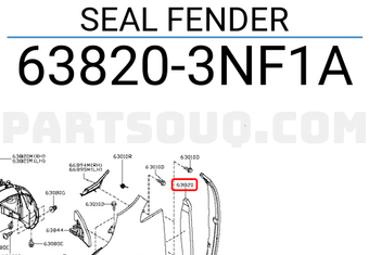 Nissan 638203NF1A SEAL FENDER