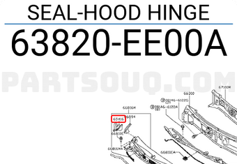 Nissan 63820EE00A SEAL-HOOD HINGE