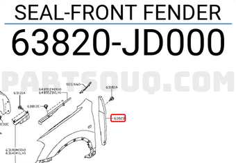 Nissan 63820JD000 SEAL-FRONT FENDER