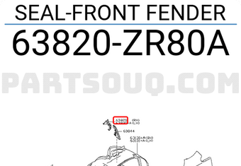 Nissan 63820ZR80A SEAL-FRONT FENDER