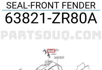 Nissan 63821ZR80A SEAL-FRONT FENDER