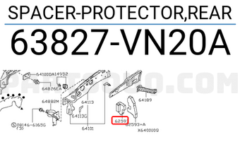 Nissan 63827VN20A SPACER-PROTECTOR,REAR