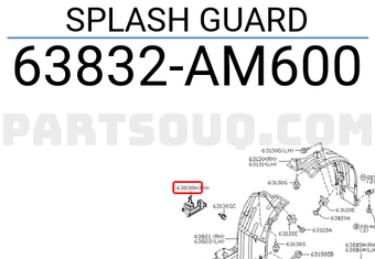 Nissan 63832AM600 SPLASH GUARD
