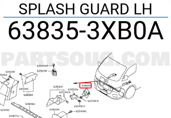 Nissan 638353XB0A SPLASH GUARD LH