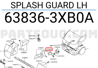 Nissan 638363XB0A SPLASH GUARD LH