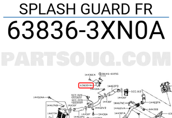 Nissan 638363XN0A SPLASH GUARD FR