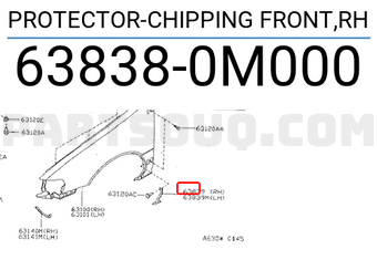 Nissan 638380M000 PROTECTOR-CHIPPING FRONT,RH