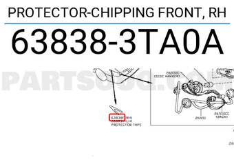 Nissan 638383TA0A PROTECTOR-CHIPPING FRONT, RH