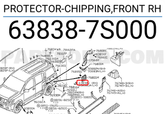 Nissan 638387S000 PROTECTOR-CHIPPING,FRONT RH