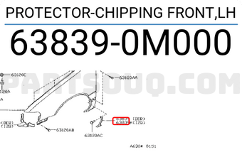 Nissan 638390M000 PROTECTOR-CHIPPING FRONT,LH