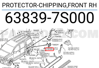Nissan 638397S000 PROTECTOR-CHIPPING,FRONT RH