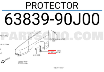 Nissan 6383990J00 PROTECTOR