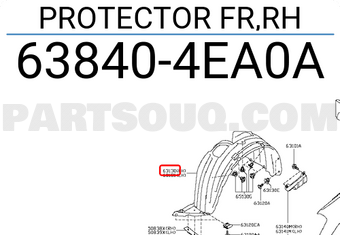 Nissan 638404EA0A PROTECTOR FR,RH
