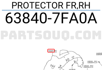 Nissan 638407FA0A PROTECTOR FR,RH