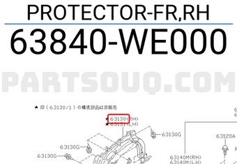 Nissan 63840WE000 PROTECTOR-FR,RH