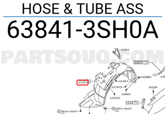 Nissan 638413SH0A HOSE & TUBE ASS