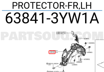 Nissan 638413YW1A PROTECTOR-FR,LH