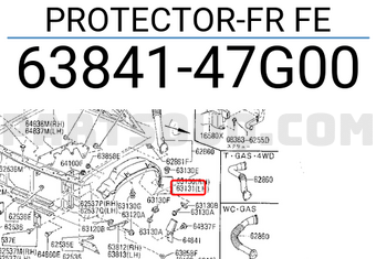 Nissan 6384147G00 PROTECTOR-FR FE