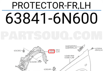 Nissan 638416N600 PROTECTOR-FR,LH