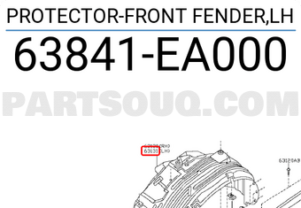 Nissan 63841EA000 PROTECTOR-FRONT FENDER,LH