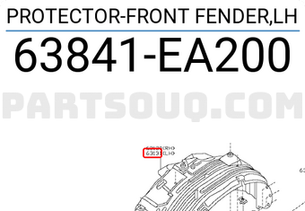 Nissan 63841EA200 PROTECTOR-FRONT FENDER,LH
