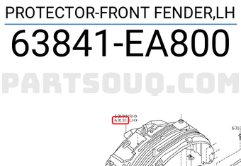Nissan 63841EA800 PROTECTOR-FRONT FENDER,LH