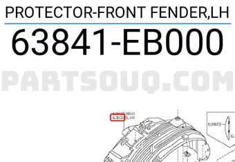 Nissan 63841EB000 PROTECTOR-FRONT FENDER,LH