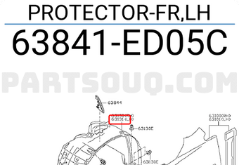 Nissan 63841ED05C PROTECTOR-FR,LH