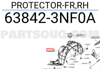 Nissan 638423NF0A PROTECTOR-FR,RH