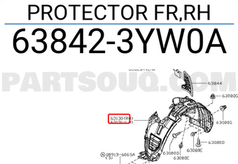 Nissan 638423YW0A PROTECTOR FR,RH