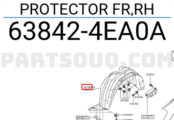 Nissan 638424EA0A PROTECTOR FR,RH