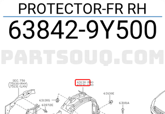 Nissan 638429Y500 PROTECTOR-FR RH