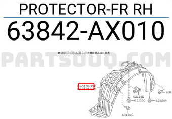 Nissan 63842AX010 PROTECTOR-FR RH