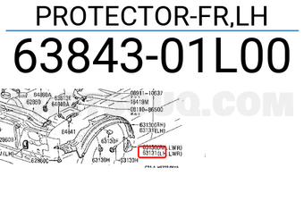 Nissan 6384301L00 PROTECTOR-FR,LH