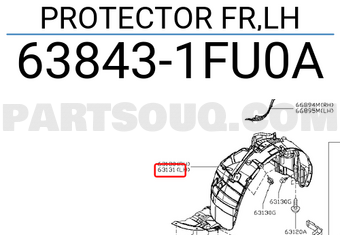 Nissan 638431FU0A PROTECTOR FR,LH