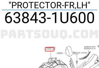 Nissan 638431U600 PROTECTOR-FR,LH
