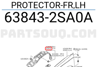 Nissan 638432SA0A PROTECTOR-FR,LH