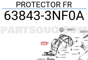 Nissan 638433NF0A PROTECTOR FR
