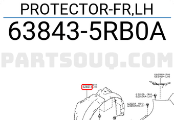 Nissan 638435RB0A PROTECTOR-FR,LH
