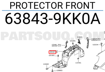Nissan 638439KK0A PROTECTOR FRONT