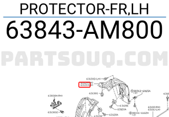 Nissan 63843AM800 PROTECTOR-FR,LH