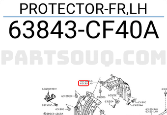 Nissan 63843CF40A PROTECTOR-FR,LH