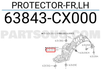 Nissan 63843CX000 PROTECTOR-FR,LH