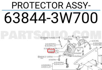 Nissan 638443W700 PROTECTOR ASSY